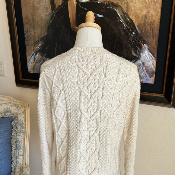 Polo Ralph Lauren Cream Cashmere/Wool/Cotton Blend Cable Knit Size XS - Picture 5 of 7